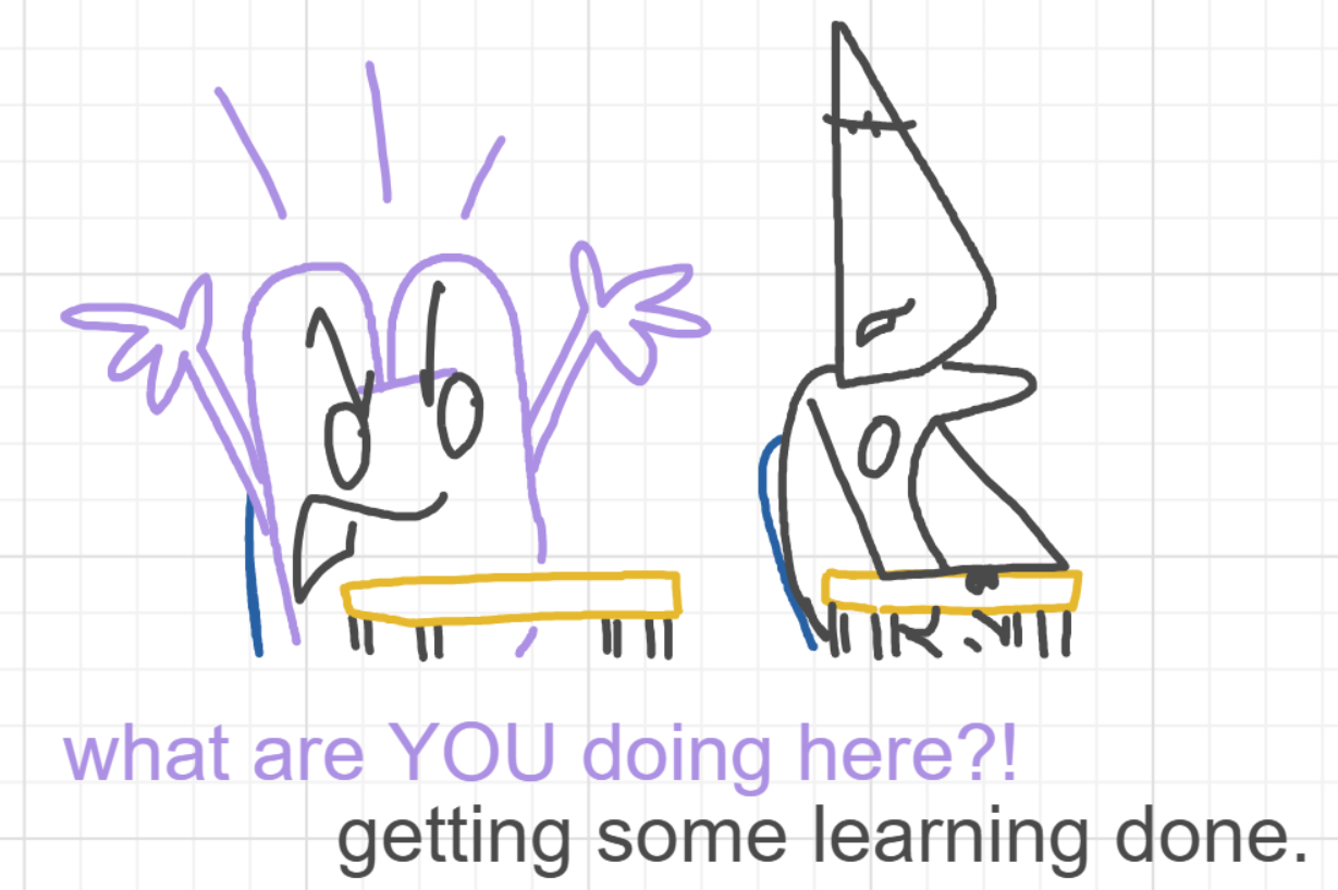 A panel from I've Been Everywhere, Man, episode nine of the Board Boards object show by Furretwalk/WalkingFurret.